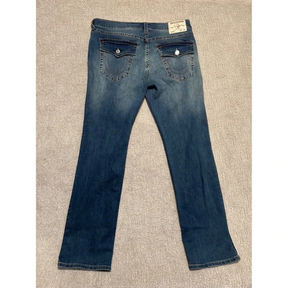 True‎ Religion Ricky Relaxed Straight Mens Jeans Dark Wash Size 36